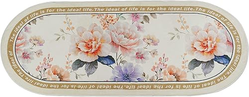 Miniatura 2 de ABREEZE Alfombras ovaladas suaves para dormitorio, sala de estar, alfombra de pasillo floral, antideslizante, lavable, alfombra de piso para