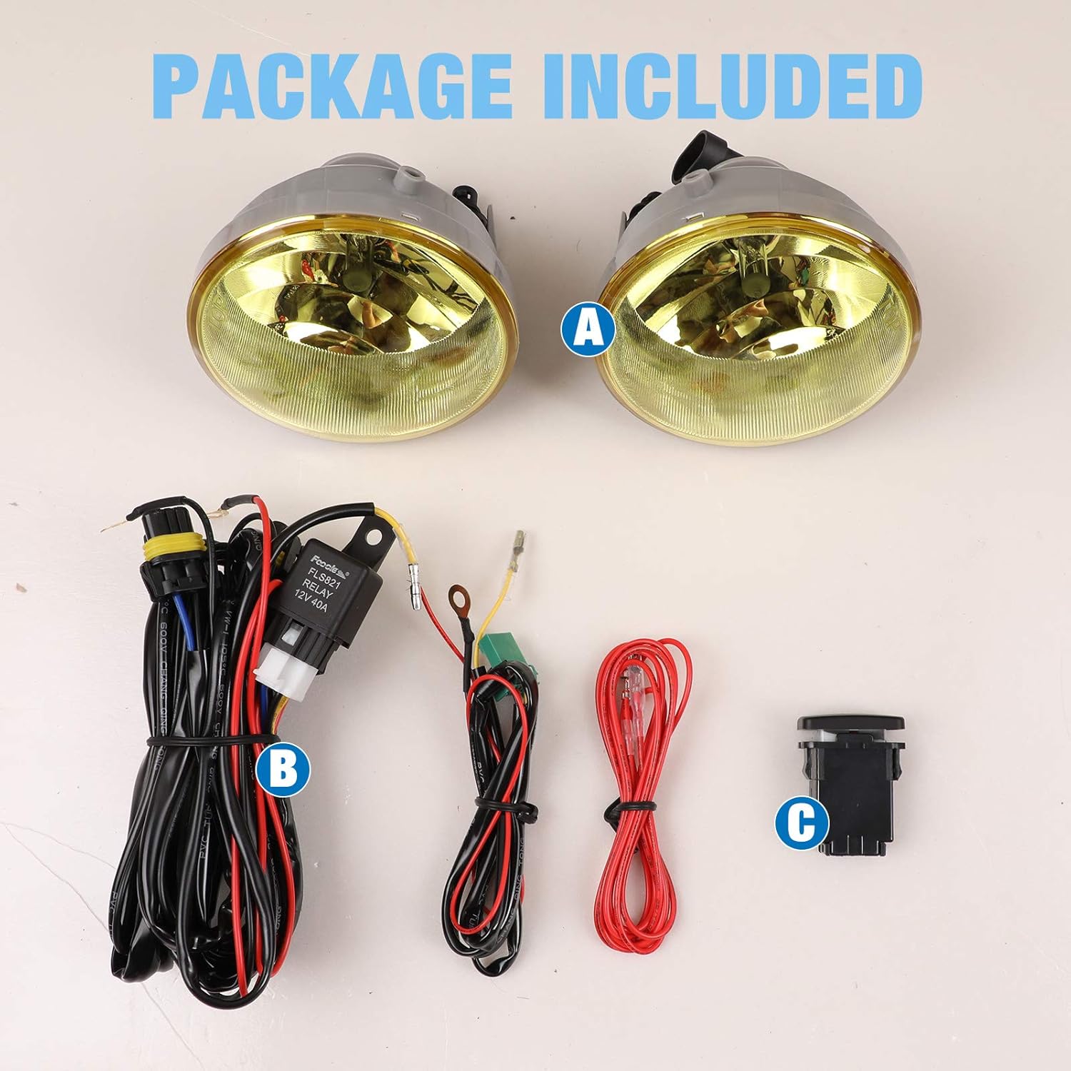 AUTOWIKI Fog Lights Fit For 2005-2011 Toyota Tacoma/ 08-16 Sequoia/ 07-13 Tundra / 04-06 Solara With Yellow Lens 2PCS