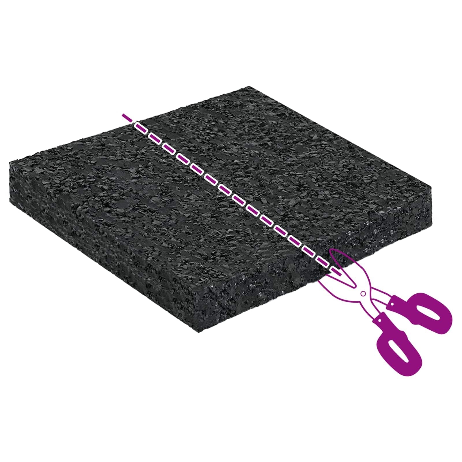Tappetino in granulato di gomma nero, 9 x 9 x 1 cm, antiscivolo, elastico, durevole, versatile, per ufficio, soggiorno, mobili, protezione e stabilità