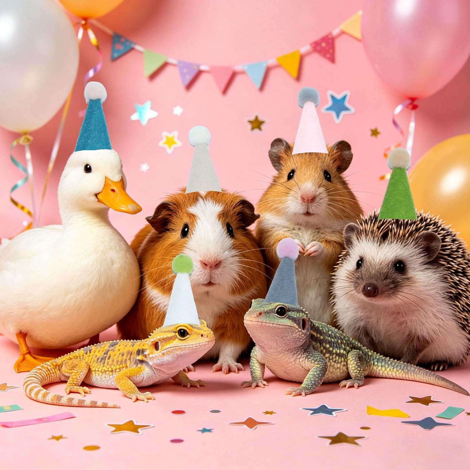 12 Mini Party Hats for Stuffed Animals/Tiny Birthday Party Hats Accessories
