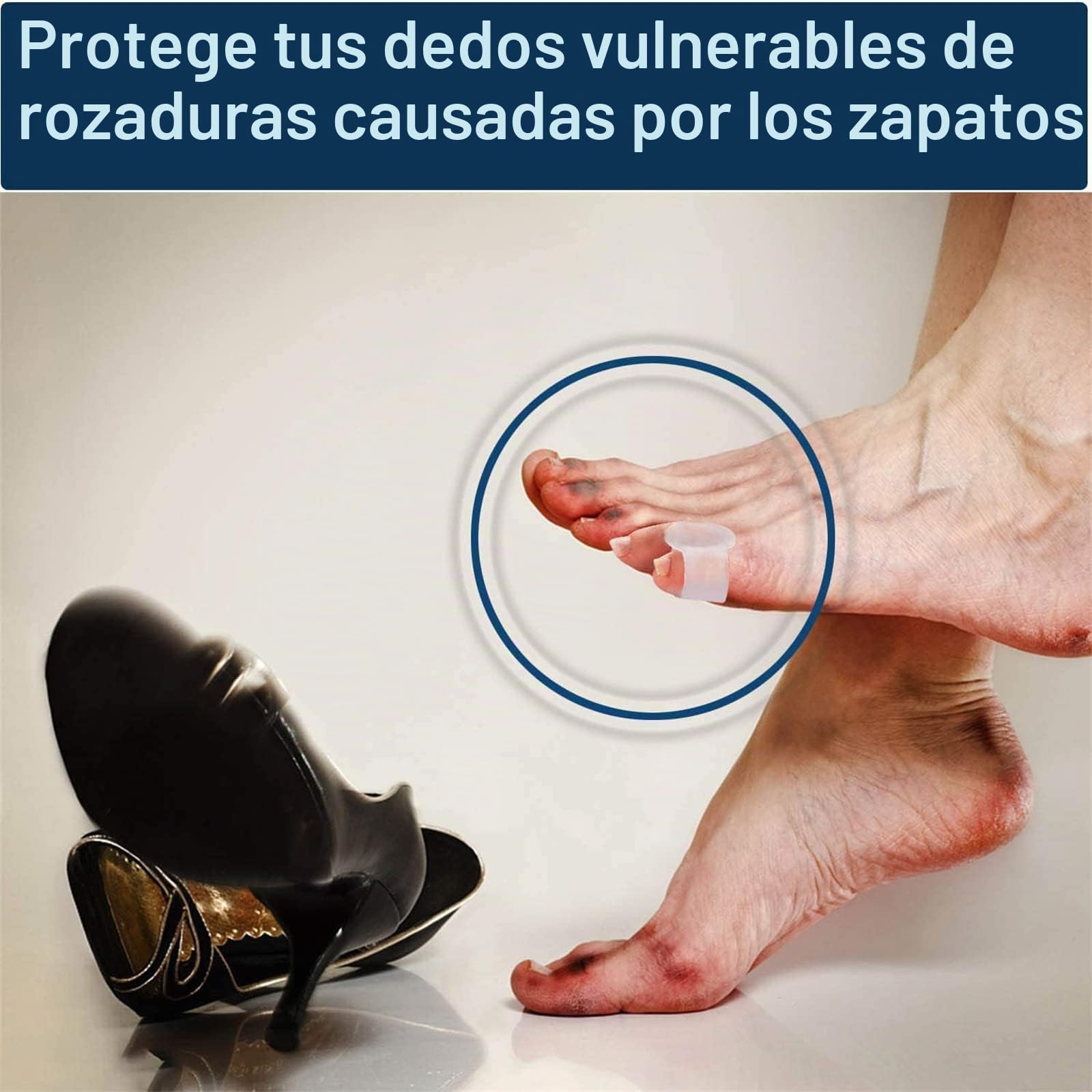 Separadores de dedos de gel Pinky Toe, 4 separadores de silicona para alivio de presión y dolor