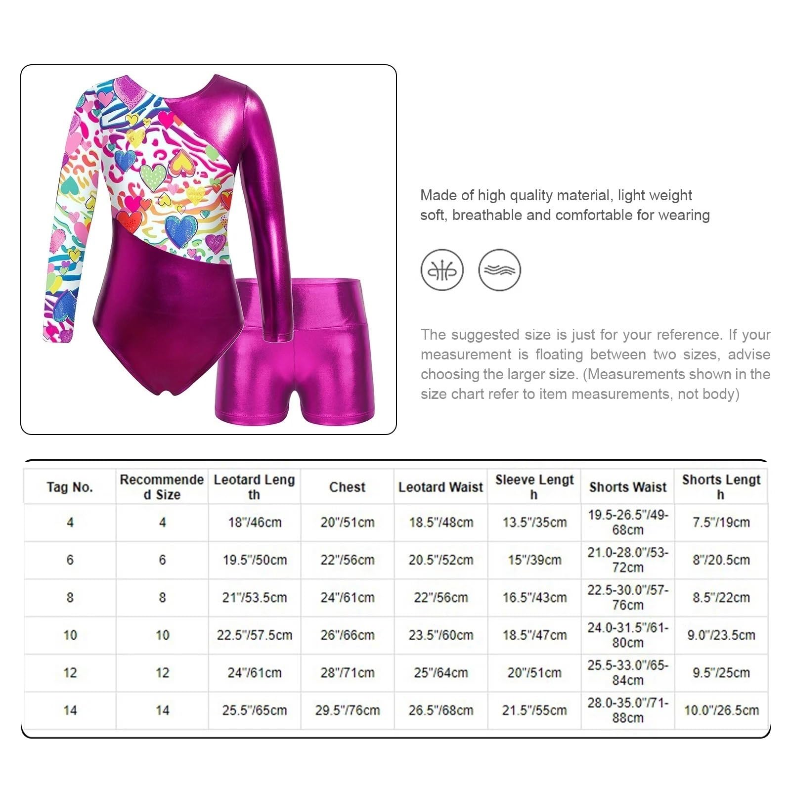 Maillot Gimnasia Ritmica Body de Leotardos de gimnasia for niñas, conjunto de baile de Ballet de manga larga bronceado, mono de entrenamiento de patinaje artístico con pantalones cortos(Blue,6)
