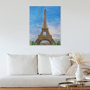 Amazon.co.jp: 絵画 パリ エッフェル塔 水彩画インテリア 絵画