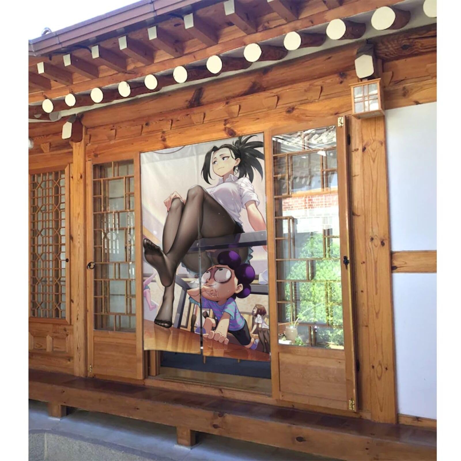 Amazon｜のれん 間仕切り 可愛いアニメ柄 ヒロアカ 八百万百 麻風 暖簾