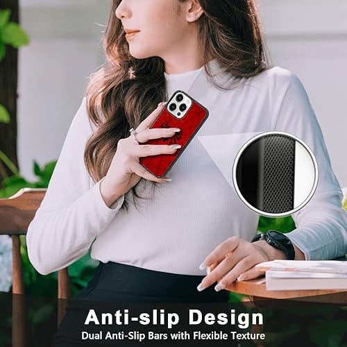 Miniatura 4 de Funda roja Spider para iPhone 12 Pro Max, funda protectora a prueba de golpes, bonita funda negra para hombres, mujeres, niñas y niños (6.7