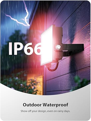 Miniatura 7 de Onforu Paquete de 6 luces LED RGB para exteriores equivalentes a 800 W, luces que cambian de color con control remoto, iluminación de escenario