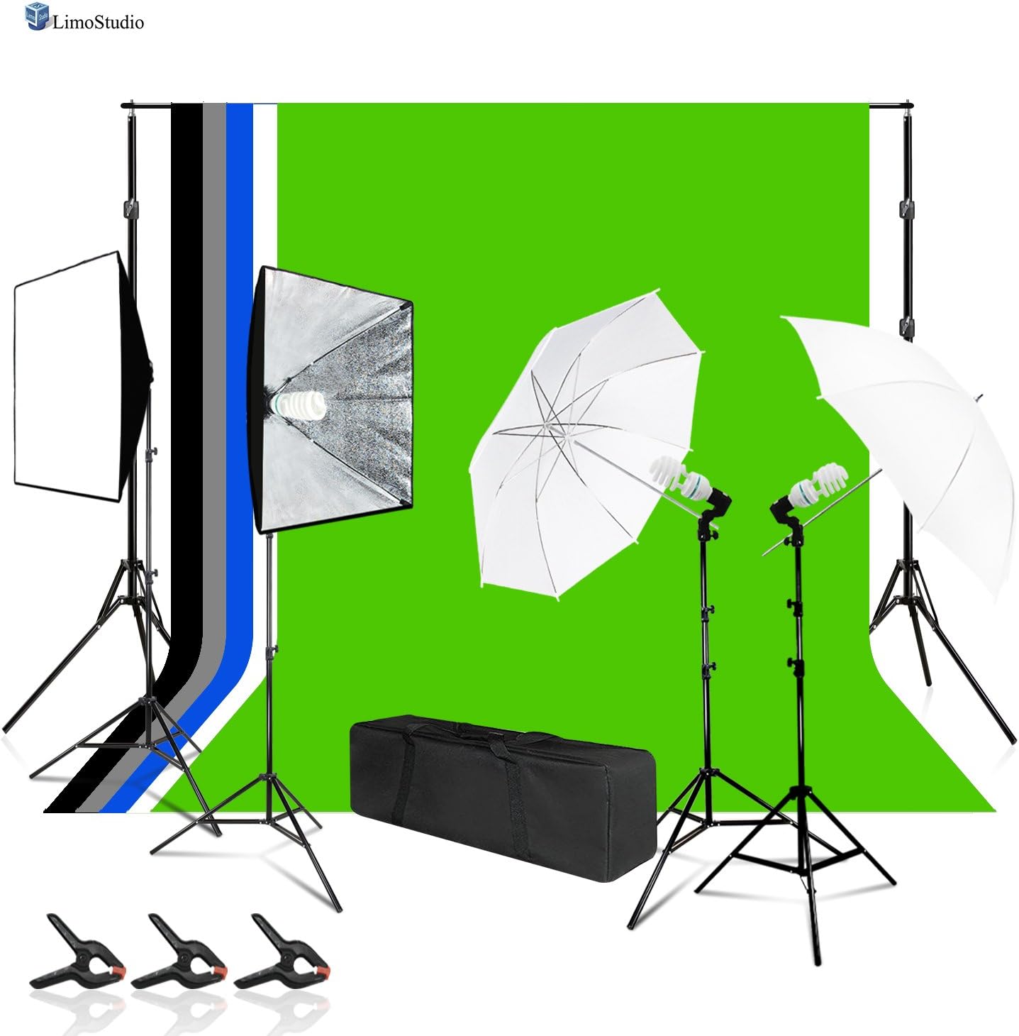 LimoStudio Photo Video Background Backdrop Lighting Kit with Support Stand, 5