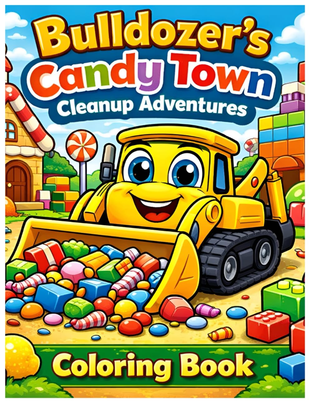 Bulldozer's Candy Town Coloring Book: Cleanup Adventures