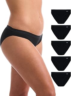 UNDERWORKS Womens 5 Pack Cotton/Elastane Bikini Briefs Womens Underwear, Cotton Stretch Fabric, Breathable, Comfortable fo...