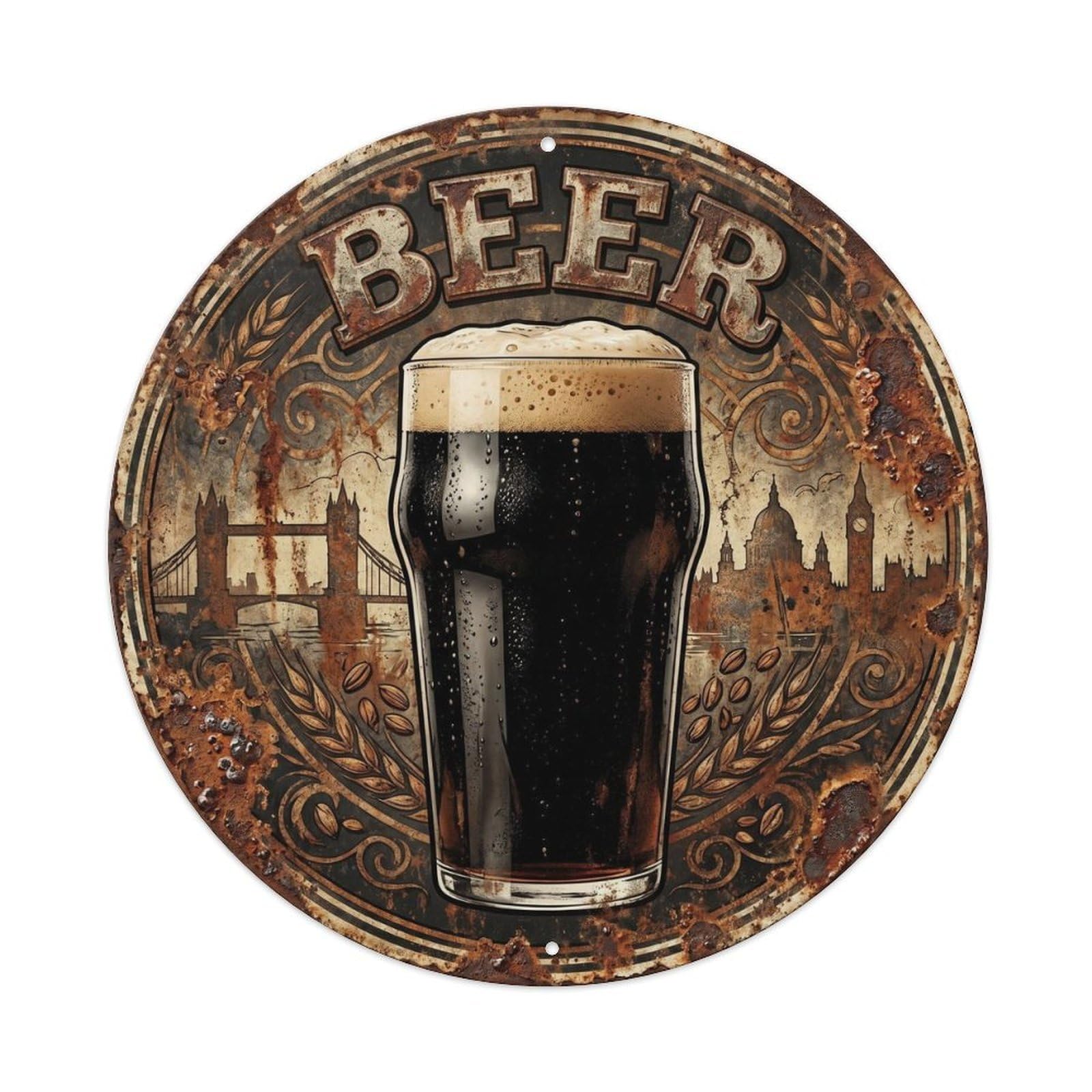 British Culture Craft Beer Foam Mug Brew House Retro Metal Tin Sign