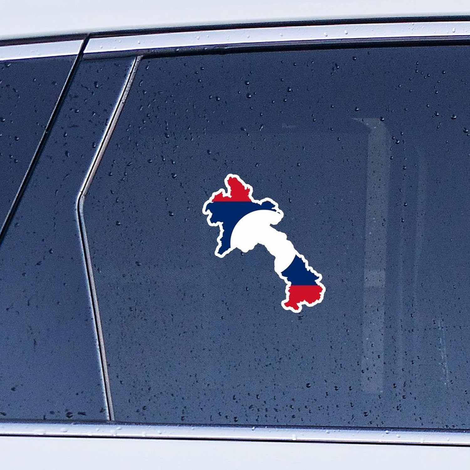 Guangpat Laos Flag Map Car Window Stickers Laos Car Decal Window Decal Patriotic Decor National Flag Country City Souvenir Bumper Stickers for Cars/Trucks Window Decor Gift to Friend image 3