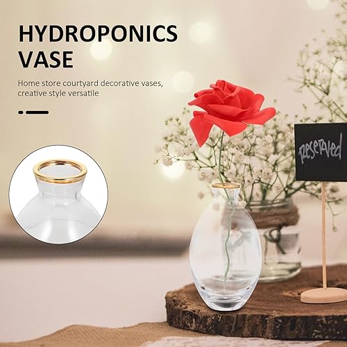 Miniatura 3 de Midi Bell Bud - Juego de 3 jarrones de vidrio, terrario, maceta de vidrio, decoración del hogar, jarrón hidropónico, centros de mesa para arreglos