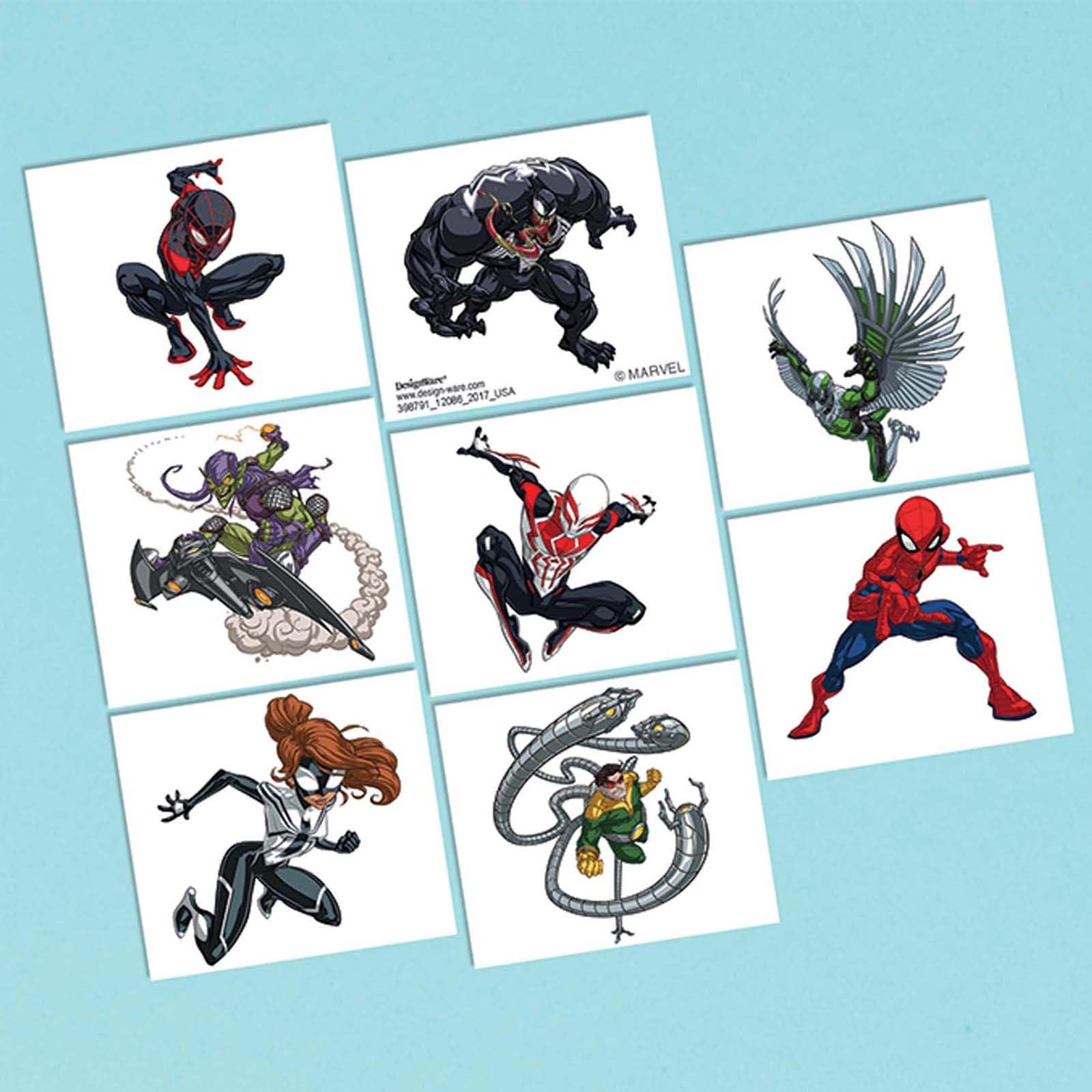 Spider-Man Webbed Wonder Tattoos, 2" x 1 3/4" - 8 Pcs.
