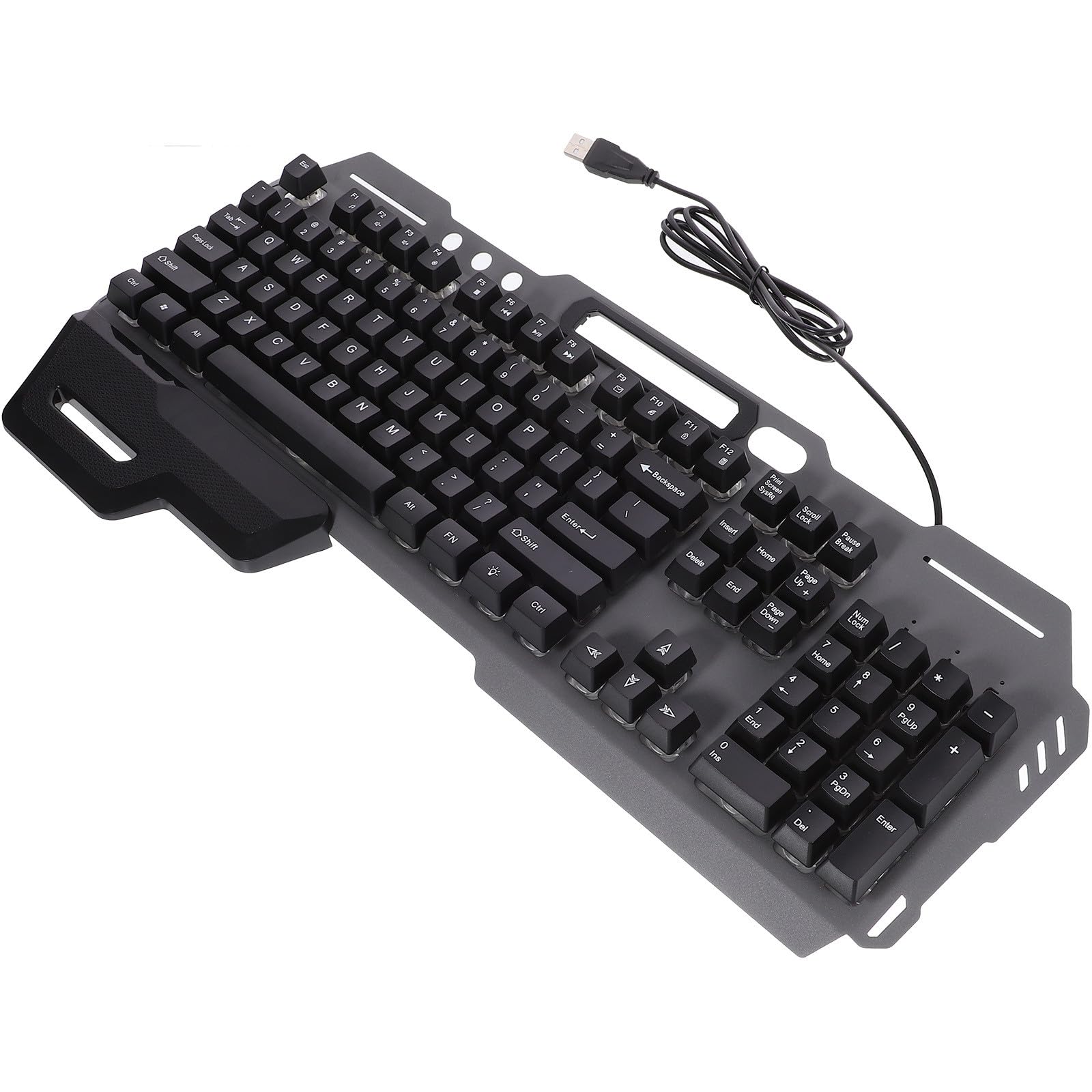 Clavier USB Filaire Rétroéclairé 104 Touches pour Bureau Et Gaming, Matériel De Jeu Informatique Pc, Usage Professionnel Et Maison, Robuste Et Pratique, Noir