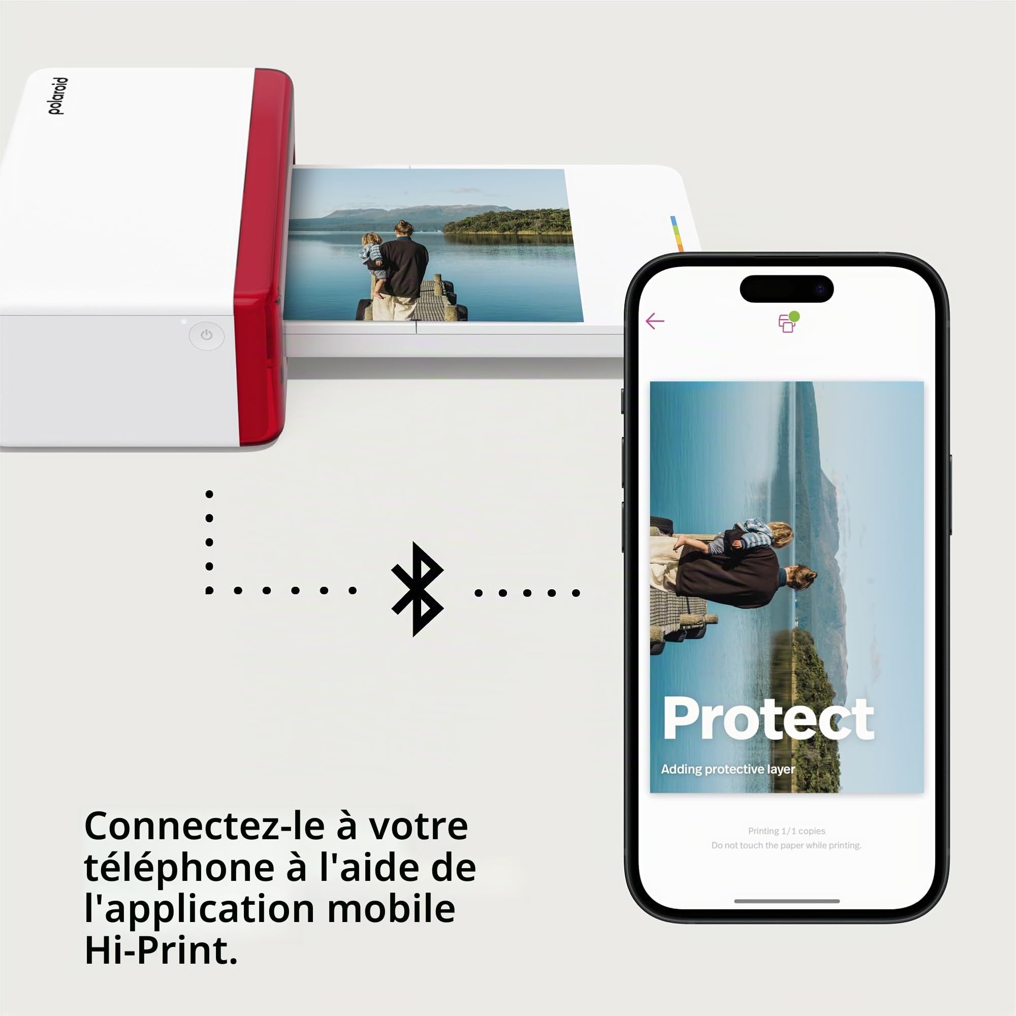 Polaroid - Hi Print 4x6 - Imprimante Photo Bluetooth Format Carte Postal 4X6 (10cm X 15cm)- Blanc