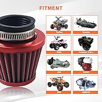 Vista 5 de Filtro de aire de 38 mm rojo Kit de inducción de entrada universal para GY6 50cc QMB139 Taotao Sunl BMS Lance Wildfire Motoneta Scooter Predator