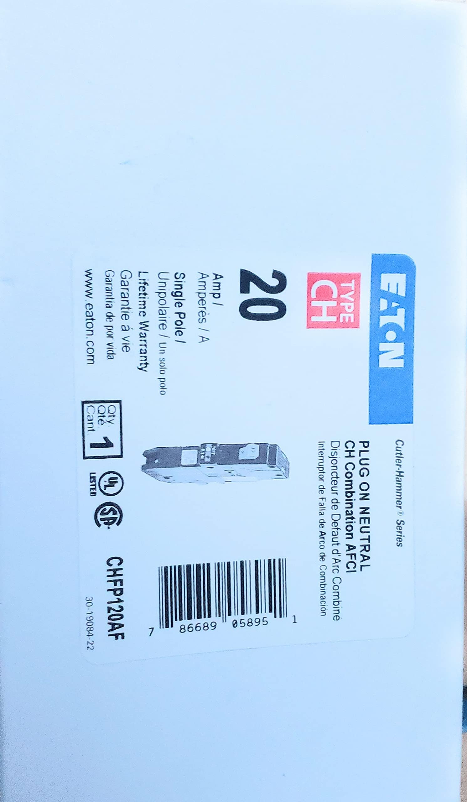 CHFP120AF 20A AFCI Circ Breaker - Quantity 1