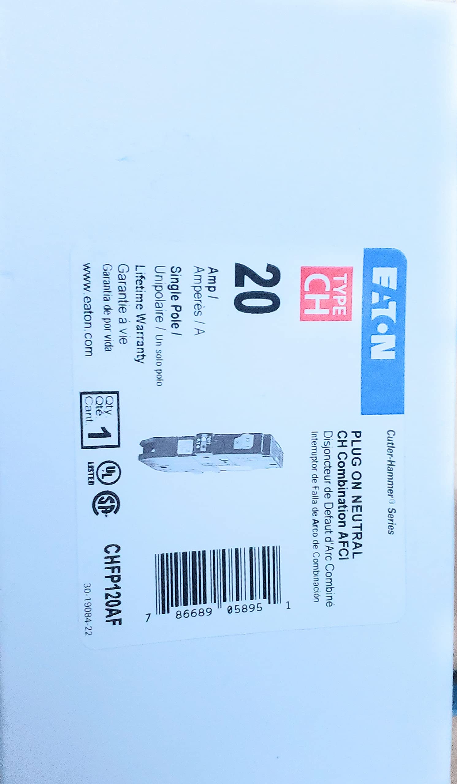 Eaton CHFP120AF Type Ch 3/4" Combo Afci W/Flag, 1p 20a,