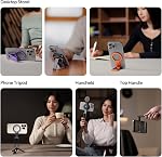 ULANZI MA60 Magnetic Phone Tripod Stand for iPhone - Aluminium Smartphone Mini Tripod Pocket Cell Phone Stand N52 Strong Magnet Quick Mount Compatible with iPhone17 16 15 14 13 12 Series, Black