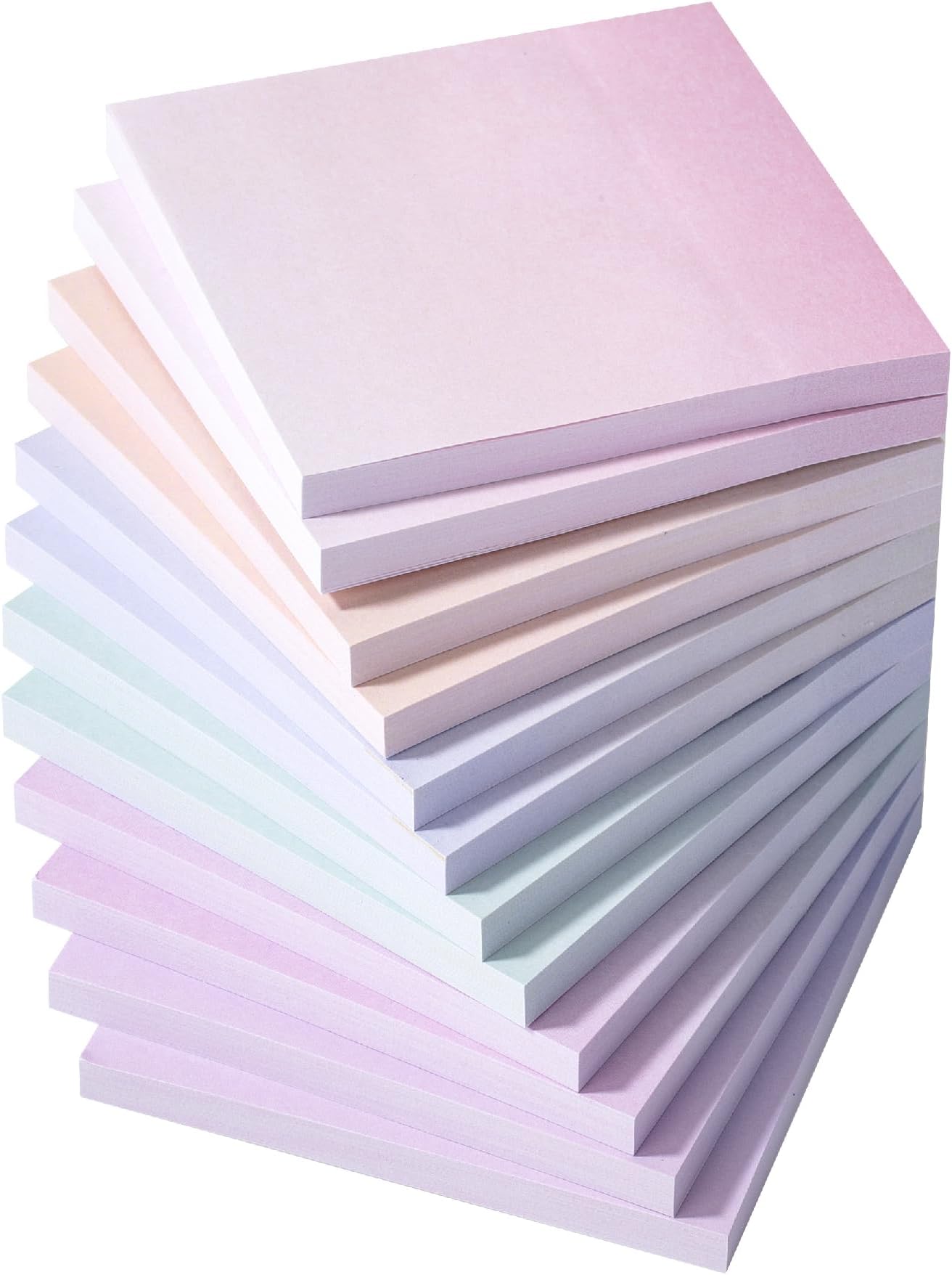 Mr. PenSticky Notes, 3"x3", 12 Pads, Gradient Colors, Self-Stick Pads, Aesthetic, Colorful, Bulk