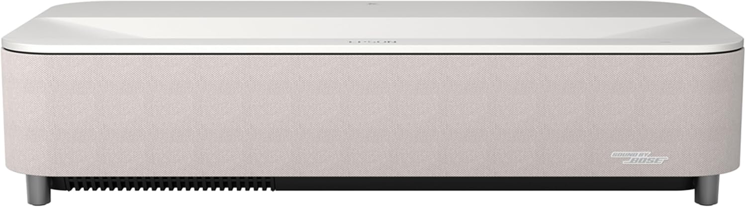 Lifestudio Grand Plus Ultra Short Throw Laser Projector | 4000 Lumens Color and White Brightness 4K Display Technology Sound by Bose Built-In Google TV 3-Chip 3LCD Technology, White