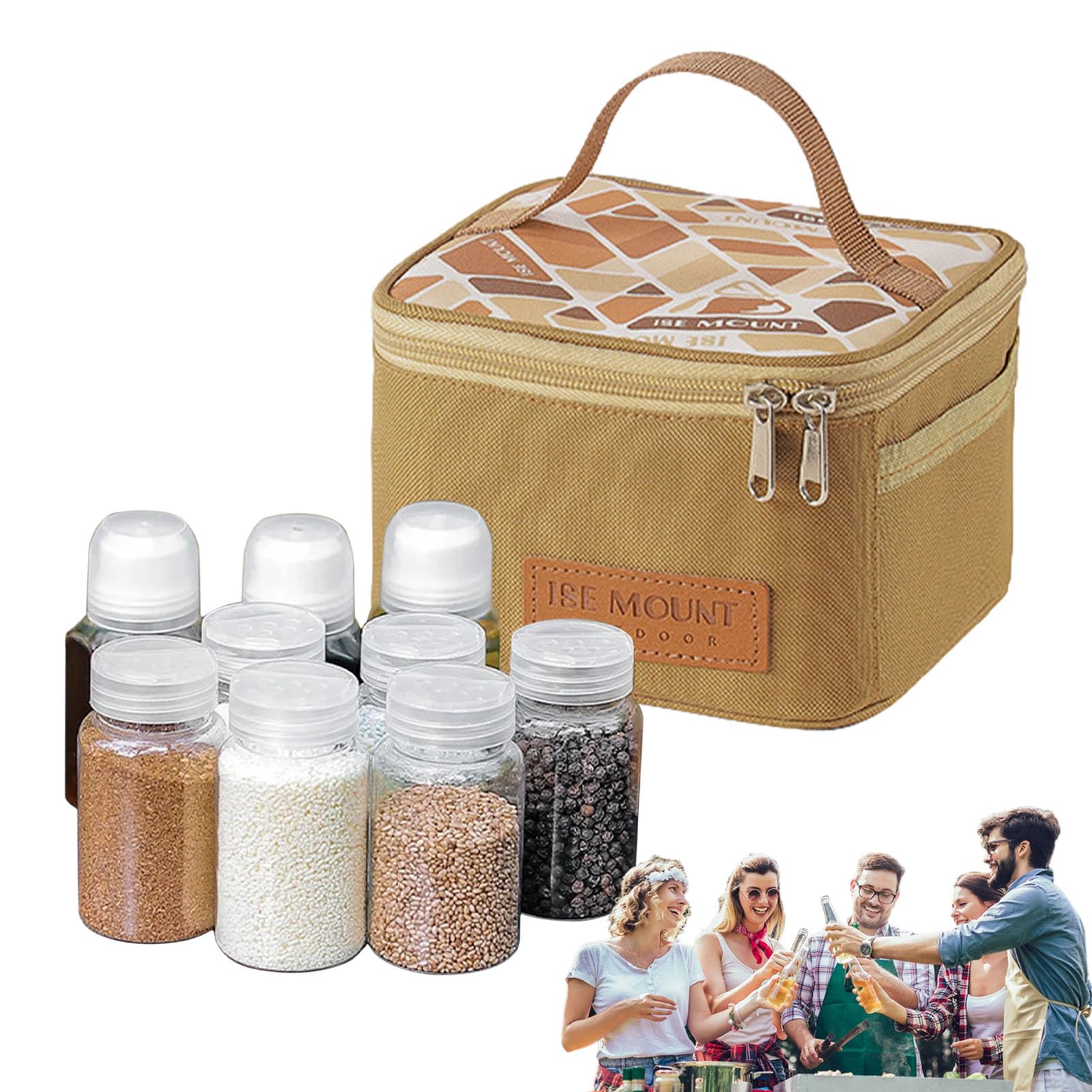 Set Di 10 Barattoli Per Spezie Da Campeggio Gracelaza - Con Borsa Da Trasporto - Ideale Per Cucina, Barbecue E Picnic - Foto 3