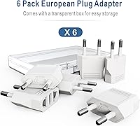 Vista 7 de Adaptador de enchufe de EE. UU. a Europa, adaptadores para enchufes europeos, convertidor de enchufe eléctrico de 220 V a 110 V para viajes