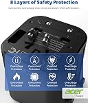 Universal Travel Plug Adapter 2 Pack - Black