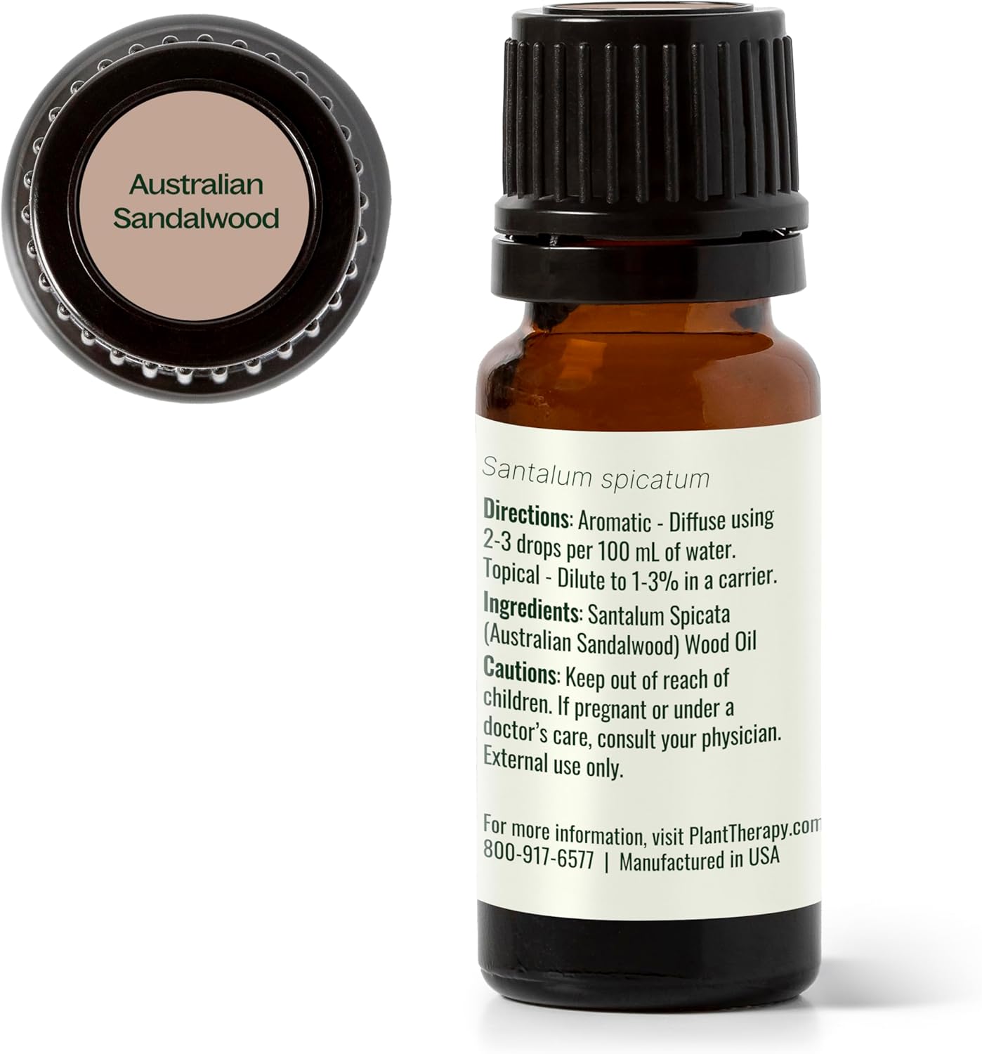 Plant Therapy Australian Sandalwood Essential Oil 10 mL (1/3 oz) 100% Pure, Undiluted, Natural Aromatherapy for Diffusion and Body Care