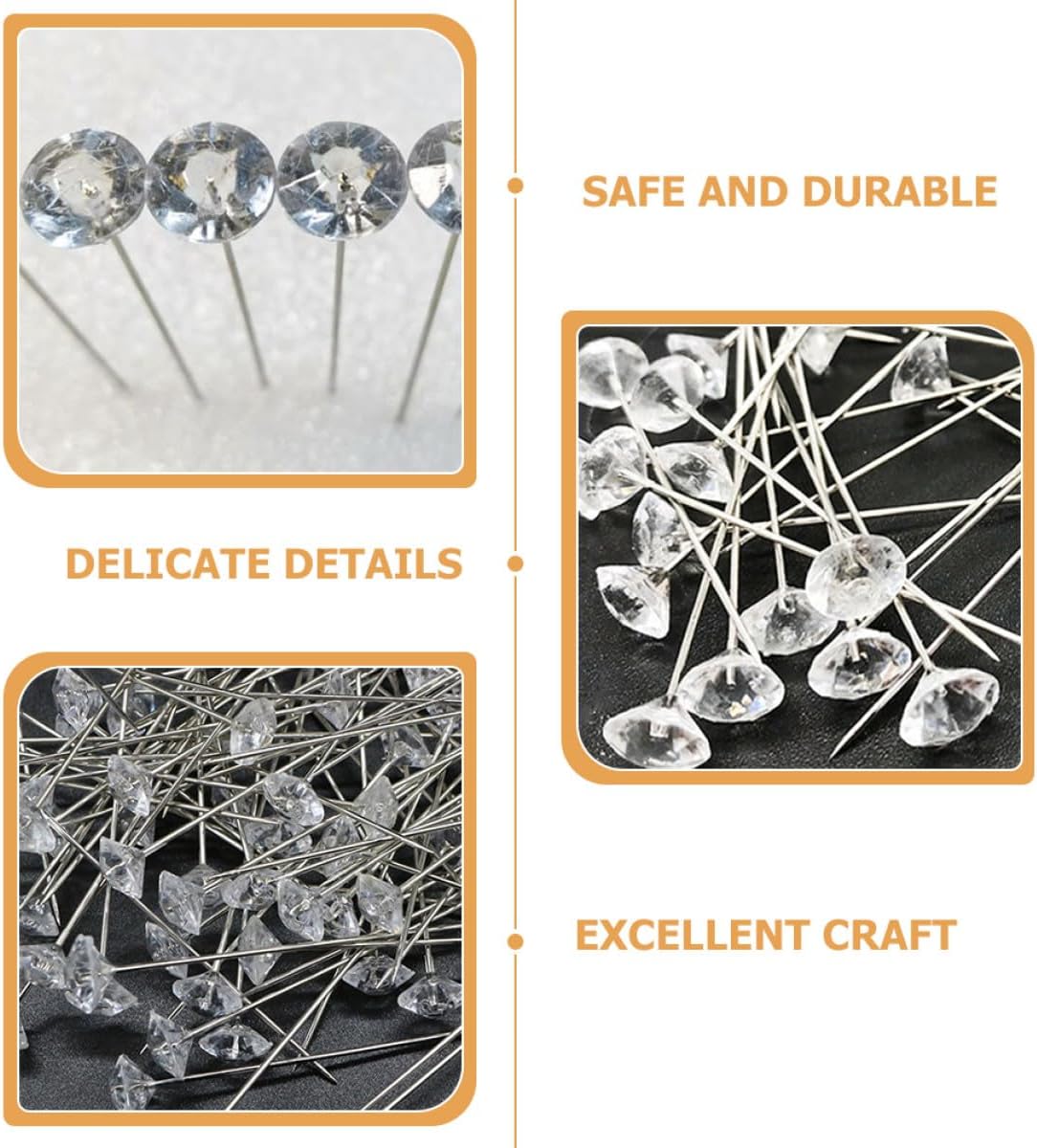 1 Box Diamond Shaped Locating Pins Box Pearlized Straight Pins for Cross-Stitch Sewing Supplies DIY Craft Accessories and Wear-Resistant