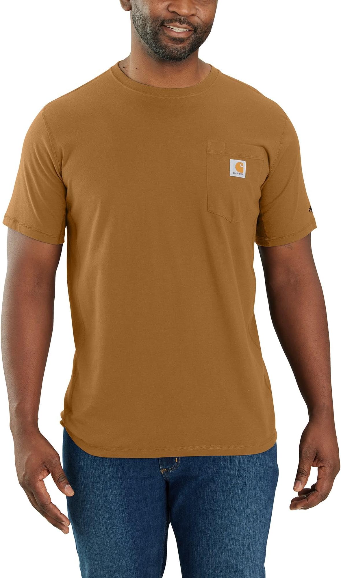 CarharttMen's Force Relaxed Fit Midweight Short-Sleeve Pocket T-Shirt, Carhartt Brown, Medium