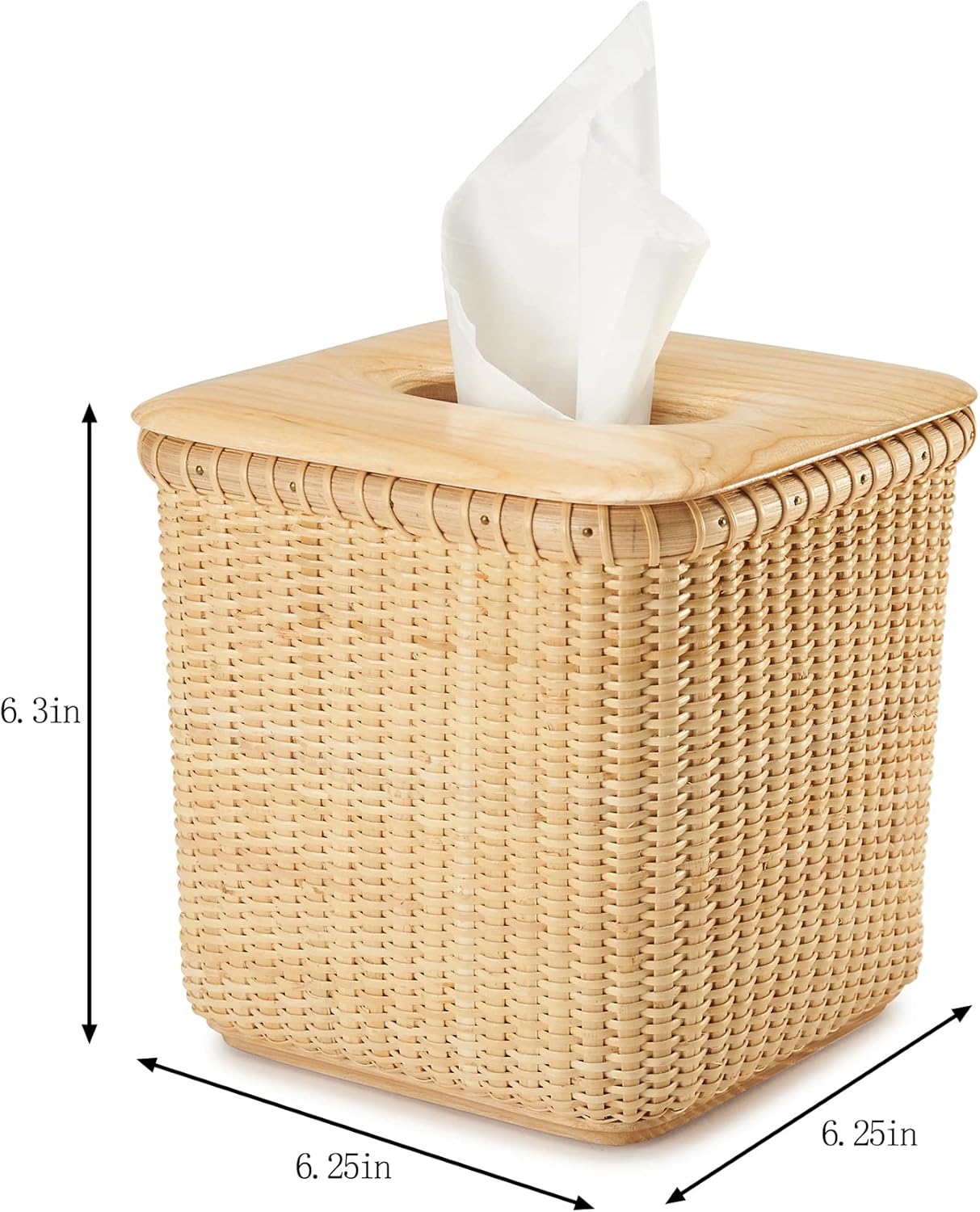 Nantucket Desk Baskets Cane-on-cane weave Tissue Holders for Bathrooms Oblong Tissue