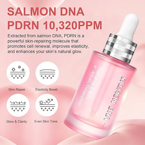 Miniatura 2 de Pink Peptide 12 PDRN Suero  ADN de salmón 10,320 ppm, 12 péptidos + niacinamida para hidratar, reafirmar y brillar la piel  1.0 fl oz  1.01 onzas