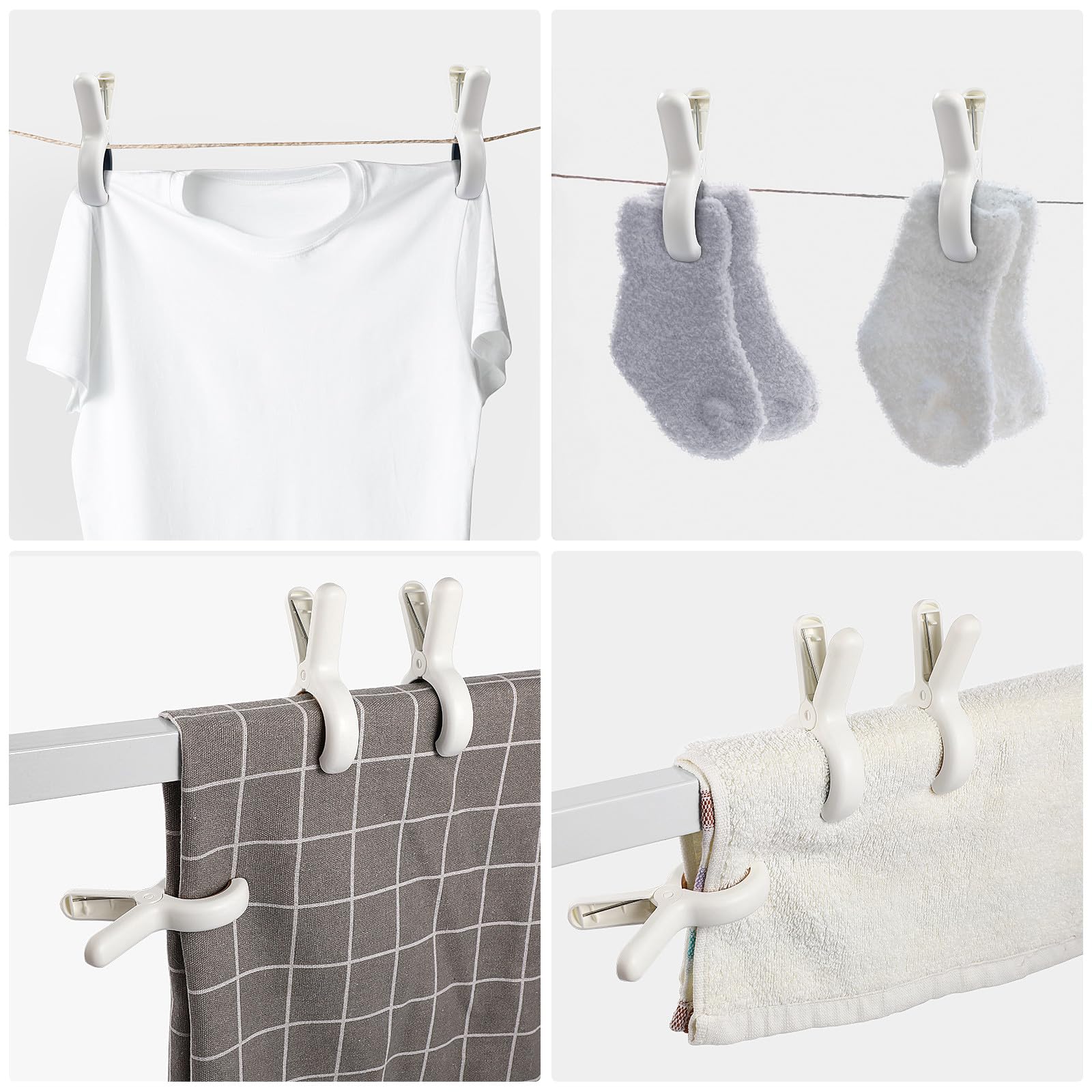 Mollette per Bucato Clip Robuste in Plastica Antivento 18 Pezzi per Asciugare i Vestiti Outdoor per Jeans e Piumoni per Teli da Spiaggia