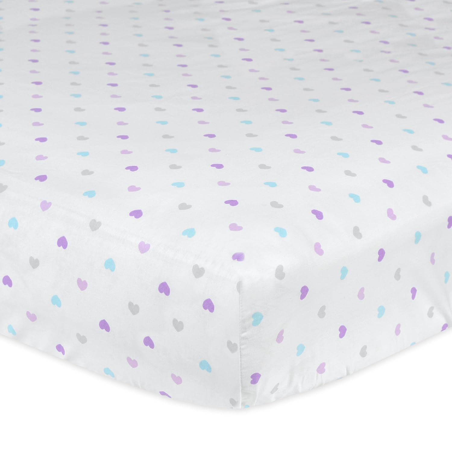 Gerber 100% Cotton Fitted Crib Sheet, Little Hearts