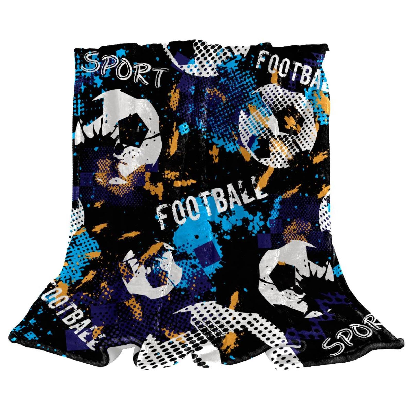 Couverture polaire soccer jeté de canapé microfibre plaid lit chaud enfant ado 150x130