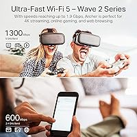 Vista 3 de TP-Link AC1900 Router WiFi inteligente (Archer A8) - Router inalámbrico MU-MIMO de alta velocidad, enrutador de doble banda para Internet