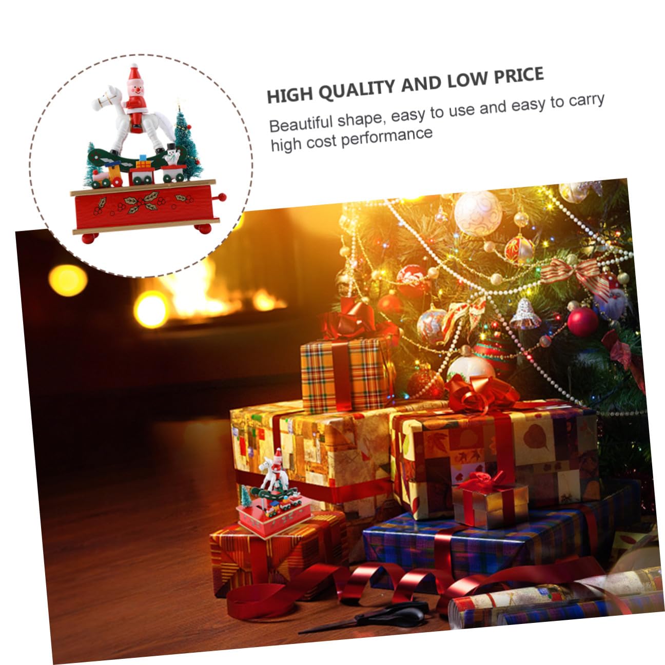 BESPORTBLE Carillon Albero di Natale in Materiale Sintetico Adorabile e Portatile, Decorazione Natalizia per Ufficio e Camera da Letto