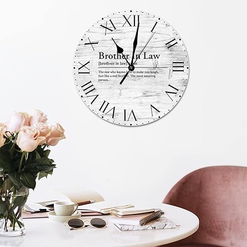 Miniatura 194 de Reloj de pared de PVC con definición de cuñado, reloj de pared redondo con citas espirituales, números romanos, tipografía, arte de pared, 8.8