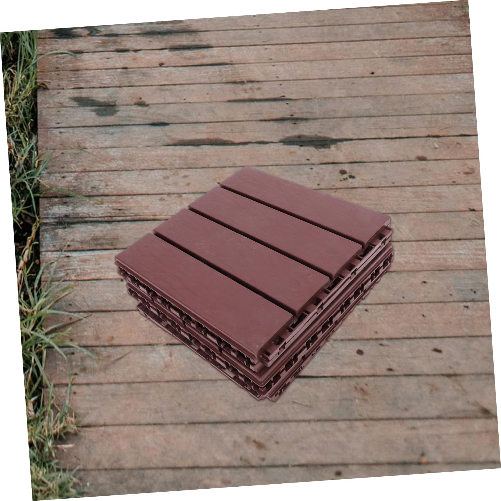 Baldosas Entrelazadas de Plástico para Terraza, 6 Piezas