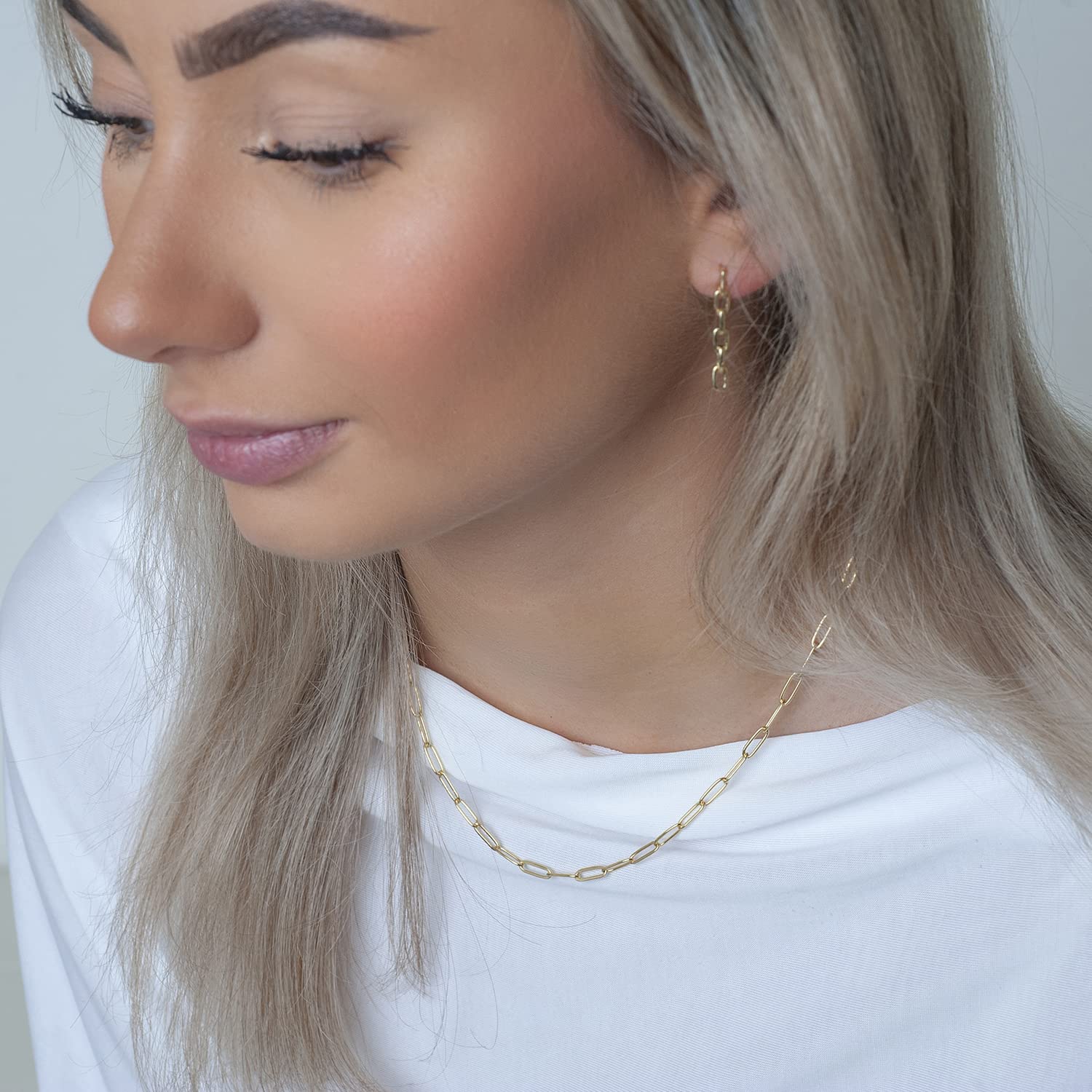 MATERIA by Matthias Wagner Goldene Ankerkette weit 925 Sterling Silber vergoldet Damen 3mm K21
