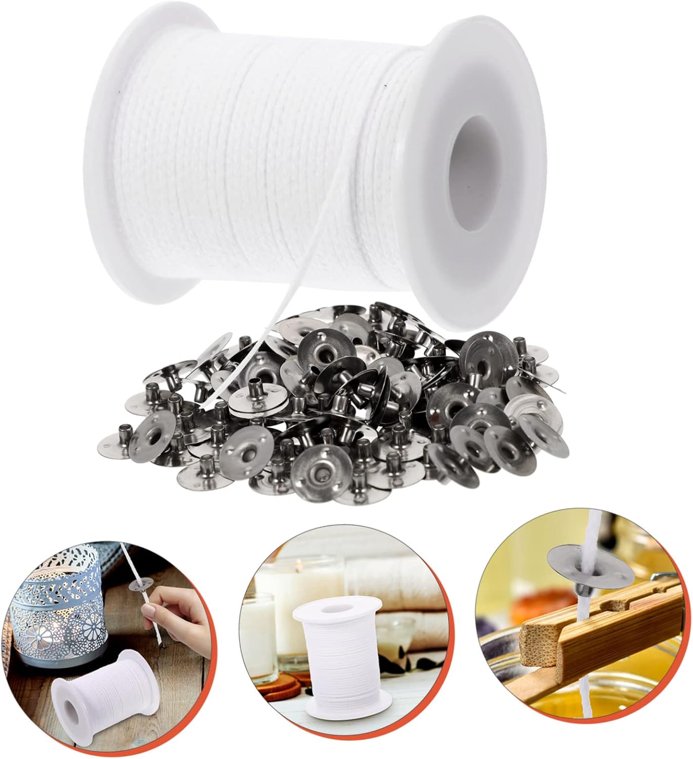 EXCEART 3sets Candle DIY Cotton Wicks for Candle Making Wick for Permanent for Wax Eaters