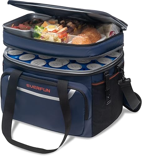 Miniatura 2 de EVERFUN Small Cooler Lunch Box Mini Leak-Proof Soft Double Deck 24 Can Personal Insulated Collapsible Portable Waterproof Lunch Bag Ice Chest for