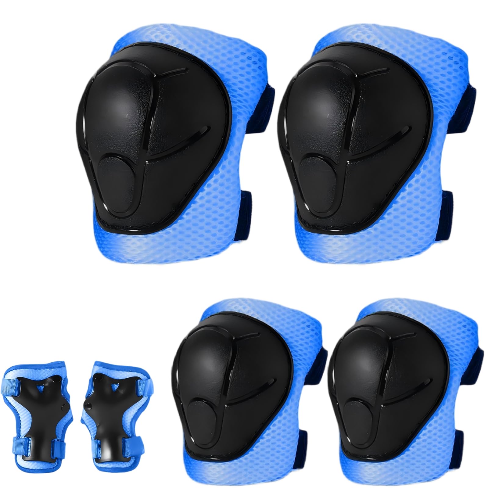 Gradient Color Kids Protective Gear Set Knee Pads for Kid 2-14 Years,W/ Adjustable Strap Kids/Youth Knee Pads Elbow Pads Wrist Guards Set for Inline