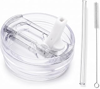 Premium 40 oz Flip Straw Lid for Stanley Quencher ProTour,Leak-Proof Tumbler Lids for Stanley H2.0 Quencher with Reusable Straw and Cleaning Brush- BPA Free Detachable No Spill Straw Cover Accessories
