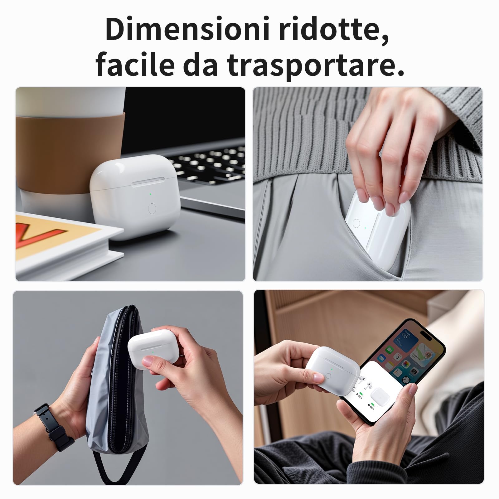Uluck Custodia di ricarica wireless compatibile con AirPods di terza generazione, custodia di ricarica wireless, ricambio originale, pulsante di sincronizzazione di accoppiamento Bluetooth