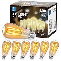 Aigostar ST64 - Lampadina Stile Vintage Edison, Lampadina Led E27 Da 8W (Equivalente A 60W)