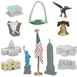 ONEST 12 Pieces Mini World Building Model Playsets Famous Architecture Figurines
