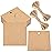 G2PLUS Kraft Paper Gift Tags with String-100PCS Brown Square Tags, 2.5x2.5 inches Large Blank Hanging Label Tag for Gift Wrapping, DIY Arts and Crafts, Christmas Party Favors