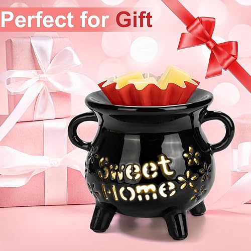 Miniatura 6 de Calentador de cera de cerámica para cera perfumada 3 en 1, calentador eléctrico de cera de velas, diseño recortado, derretidor de fragancia para el